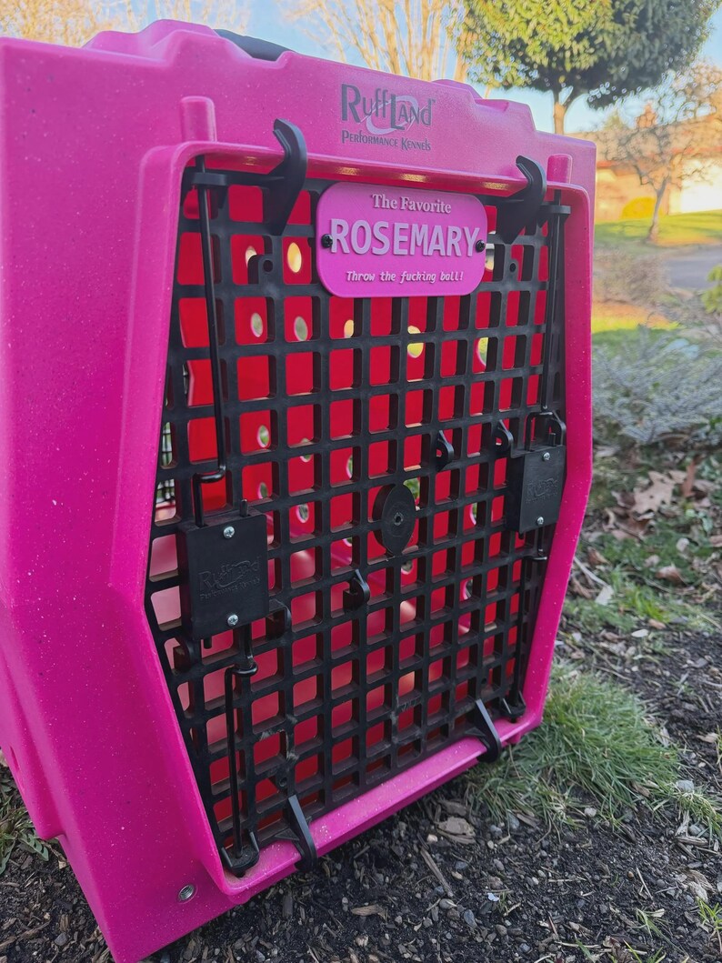 Custom Ruffland Kennel Name Plate | 3D Printed Pet Crate Tag ...