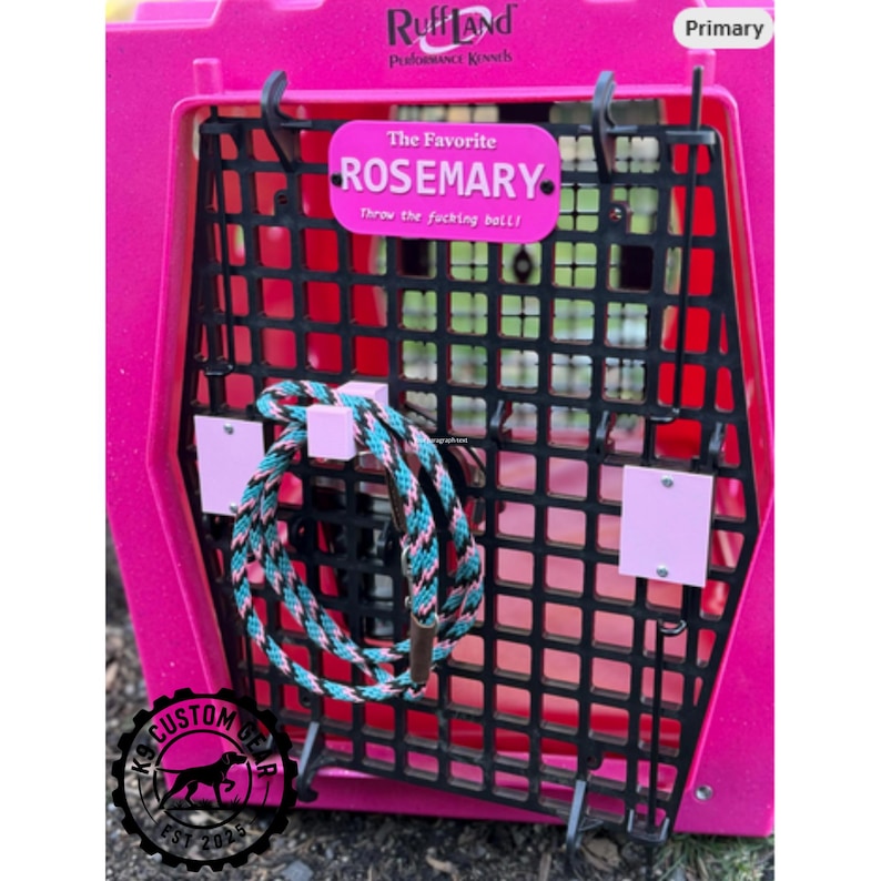 Ruffland Kennel Accessory Kit | Custom Name Plate, Latch Covers, Leash ...
