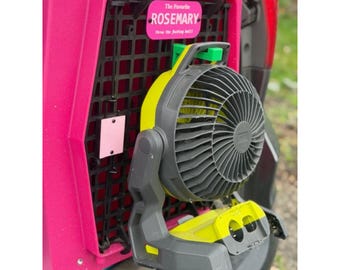 Ryobi Fan Hook for Ruffland Kennel – Dog Crate Organizer – Custom Crate Accessory