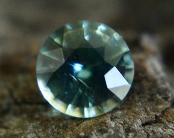 Natural Blue Green Sapphire  | Round Cut | 1.22 Carat | 6.63 mm | Loose Gemstones | Natural Sapphire Rings | Natural Gemstones