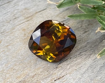 Natural Bi Colour Tourmaline | Yellow Brown Tourmaline | 3.93 Carat | 11.45 mm | No Treatments | Clean