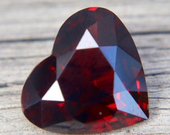 9.75ct Heart Cut Natural Garnet VS | Large Loose Gemstone | Untreated Romantic Jewelry Stone