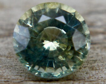Natural Greenish Yellow Sapphire | Round Cut | 1.12  Carat | 6 mm | Engagement Ring| Unheated Sapphire | Loose Sapphire Gemstones | Crystals