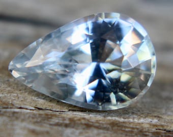 Natural Colourless Sapphire | Pear Cut | 8.40mm | Clean | Ceylon White Sapphire |