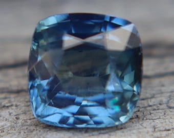 Natural Blue Green Sapphire 1.26 Carat Cushion Cut Australian Sapphire Loose Teal Sapphire Unheated Untreated Engagement Ring Gemstone