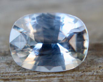 Natural White Sapphire | Loose Colourless Sapphire | Cushion Cut | 7.45x5.61 mm | 1.26 Carat | Unheated Sapphires | Engagement Rings