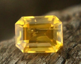 Natural Yellow Sapphire | Emerald Cut | 5.46x4.23 mm | VS | Ceylon Yellow Sapphire | Loose Sapphire | Yellow Sapphire Ring | Yellow Diamond