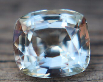 Natural Pale Peach Champagne Sapphire 2.09 Ct Cushion Cut Ceylon Unheated Loose Sapphire Engagement Ring Gemstone