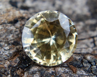 Natural Apricot Sapphire |  Round Cut |  7.20 mm |   1.70 Carat | Loose Unique Yellow Sapphire | Unique Natural Sapphire | Sapphire