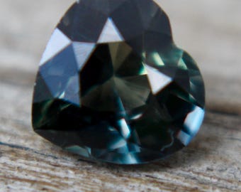 Natural Green Sapphire | Parti Sapphire Gemstone |  HeartCut | 0.93 Carat | 6.10x5.73 mm | Gemstone Sapphire | Jewellery Making Stones
