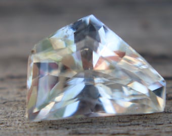 Natural White Sapphire 3.01 Ct Freeform Ceylon Unheated Loose Sapphire SI Engagement Ring Gemstone