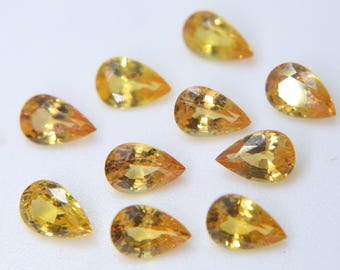 5.11 Carat Parcel of Natural Vivid Yellow Sapphires – Matching Pear Cut Gemstones from Ceylon