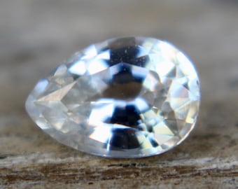 Natural Colourless Sapphire | Pear Cut | 0.84 Carat |  7x5 mm | White Sapphire Ring | Engagement Ring | Earth Mined Sapphire Ring