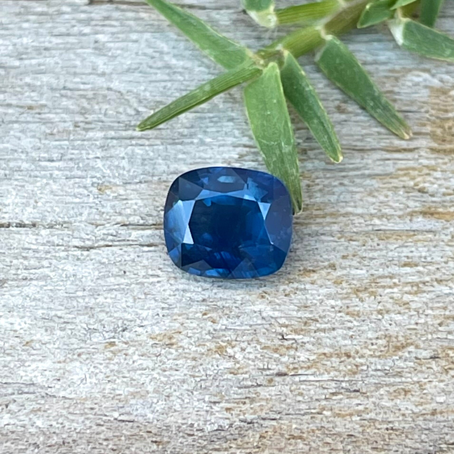 Natural Blue Sapphire Cushion Cut 5.96x5.16 mm 0.93 Etsy