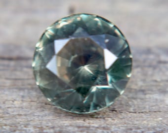 Natural Colour Change Sapphire | Green to Orange | Round Cut | 6.73 mm | 1.83 Carat | Unheated Untreated | Loose Gemstones | Bi Coloured Gem