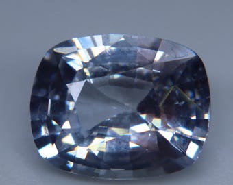 Ceylon White Sapphire: 3.44 Carat Cushion Cut VVS Gemstone