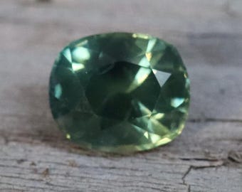 Natural Green Sapphire | Cushion Cut | 1.79 Carat | 7.46x6.24 mm | Unheated Sapphire | Engagement Rings | Jewellery | Loose Stones