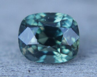 Natural Teal Sapphire | Cushion Cut | 5.60x4.65 mm | 1 Carat | Loose Sapphire Gemstone | Unheated Sapphire | Unheated | Natural Gemstone