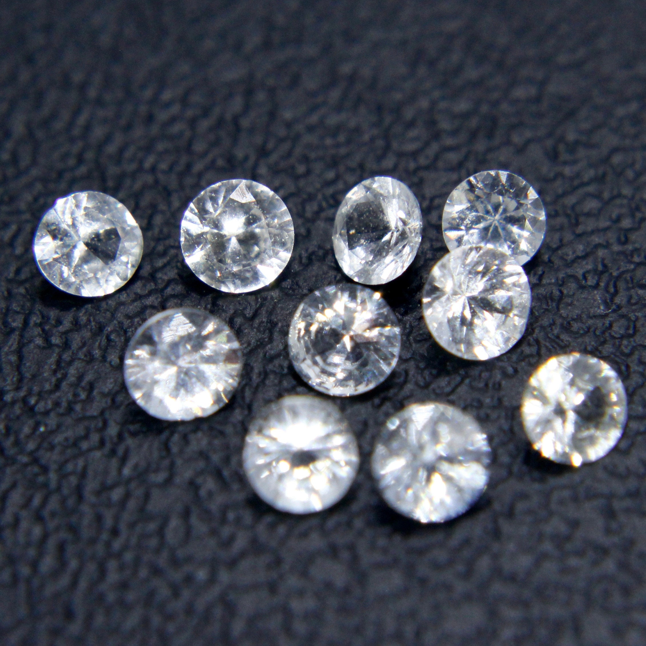Natural White Sapphires Round Cut 2.50 mm 10 Stones Etsy