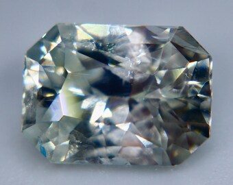 Ceylon White Sapphire: 2.88 Carat Emerald Cut Gemstone