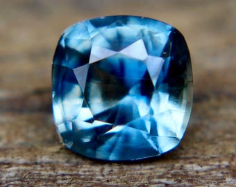Natural Greenish Blue Sapphire | Cushion Cut | 5.50 mm | 1.03 Carat | Loose Gemstone | Unset Unheated Sapphire | Engagement Ring