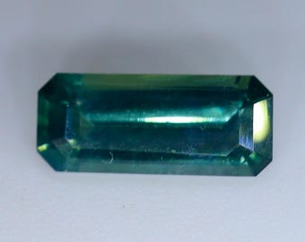 Natural Green Sapphire | Emerald Cut | 10.70x4.54 mm |  1.72 Carat | Unheated Sapphire | Untreated Gemstones | Parti Sapphire