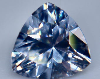 Natural White Sapphire: 6mm Trillion Cut Loose Gemstone