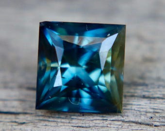 1.38 Ct Natural Peacock Blue Sapphire | Princess Cut | VS Clarity | Loose Gemstone for Custom Ring | Madagascar Origin | Untreated Look