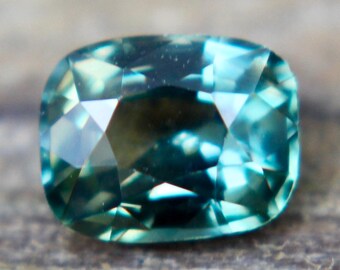 Natural Parti Sapphire | Cushion Cut | 1.04 Carat | 6.18x4.90 mm | Loose Sapphire | Green Sapphire Rings | Jewellery | Gemstones