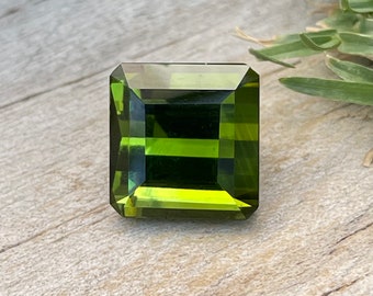 Natural Green Tourmaline | Radiant Cut | 10.65x10.35 mm | 7.50 Carat | Unheated | Untreated | Clean