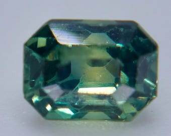 Natural Parti Sapphire 1.13ct Emerald Cut Madagascar Unheated Loose Gemstone Multi Color Engagement Ring Stone