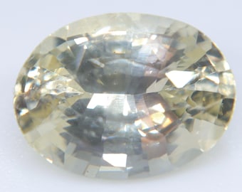 Natural Pale Yellow Ceylon Sapphire, 2.65ct Unheated Oval Loose Gemstone