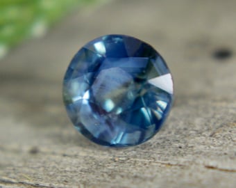Natural Greenish Blue Sapphire | Round Cut | 5.32 mm | 0.95 Carat | Untreated Sapphire | Unheated Sapphire | Natural Sapphire