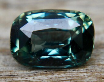 Natural Teal Sapphire | Cushion Cut | 1.06 Carat | 6.56x4.56 mm | Loose Sapphire | Unset Stone | Unheated Untreated | Sapphire Gemstones