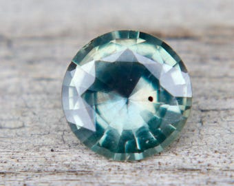 Parti Sapphire 1.02ct Round: Green-Pinkish Yellow, Unheated Madagascar Gem