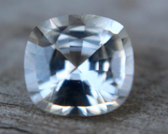 Natural White Sapphire | Cushion Cut | 2.07 Carat | 7.70x7.25 mm | Natural  Sapphires Jewellery | Loose Sapphire | Gemstones