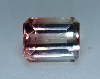 Natural Bi Coloured Tourmaline | Emerald Cut | 1.62 Carat | 7.20x5.14 mm | Watermelon Tourmaline | Pink Tourmaline | Earth Sourced Gemstone