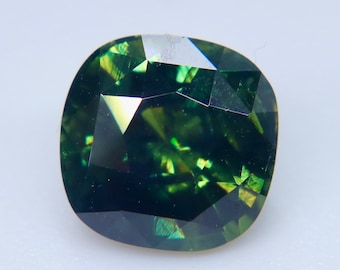 Natural Australian Green Sapphire, 1.58ct Rectangular Cushion Cut Loose Gemstone