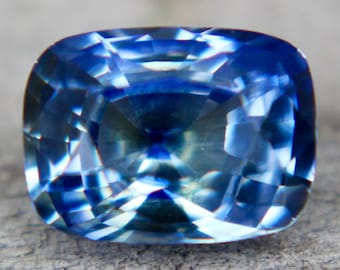 Natural Blue Yellow Sapphire | Bi Coloured Sapphire | 1.62 Carat | 7.50x5.60 mm | Cushion Cut | Jewellery Making
