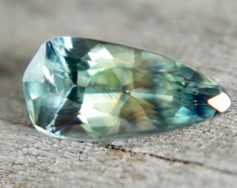 Natural Parti Sapphire | Modified Pear Cut | 1.18 Carat | 8.87x4.96mm | Loose Sapphire | Green Yellow Sapphire Rings | Jewellery | Gemstones