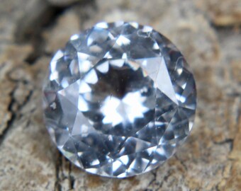 White Sapphire | Round Cut | 1.22 Carat | 6.43 mm | Unset Gemstone | Unmounted Sapphire | Loose Gemstones | Engagement Rings | Sapphire