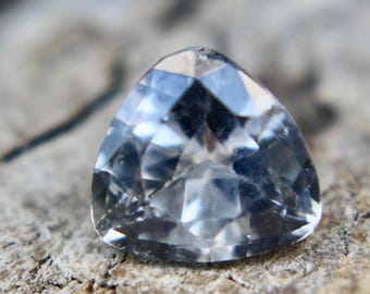 Natural Colourless Sapphire  Natural White Sapphire | Trillion Shaped | Gemstones | Natural Sapphire | Engagement Ring | Jewelry Making