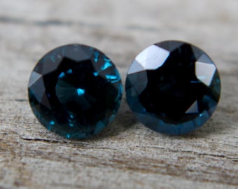 Natural Teal Spinel Pair Of Gemstones  | Round Cut | 5.50 mm | 1.65 Carat | Untreated | Unheated Gemstones  | Unset  Spinel