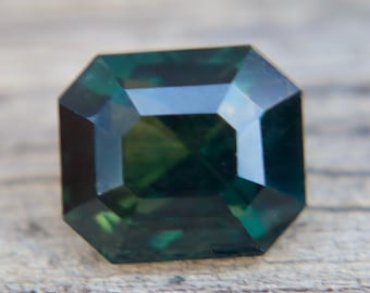 Natural Green Sapphire 2.05ct Emerald Cut Australian Certified Loose Gemstone for Engagement Ring