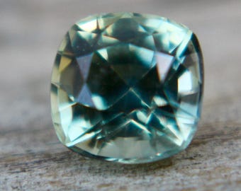 Natural Green Sapphire | Square Cushion Cut | 0.84 Carat | 5mm | Genuine earth mined natural sapphire gemstones for jewellery making project