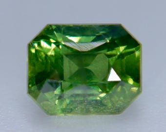 Natural Green Sapphire 1.17 Carat Emerald Cut | Untreated Loose Sapphire | Ceylon Gemstone | Engagement Ring Stone | Rare Green Sapphire