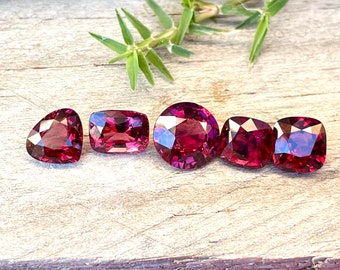 Natural Rhodolite Garnet Lot | Cushion / Round / Pear Cut | 13 Carat | Untreated | Clean