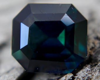 Natural Blue Green Sapphire | Octagon Cut | 3.06 Carat | 8.22x7.41 mm | Peacock Sapphire | LOOSE GEMSTONE | Engagement Ring | Gemstones