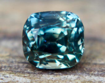 Natural Parti Sapphire | Cushion Cut | 1.02 Carat | 5.20x4.90 mm | Loose Sapphire | Green Sapphire Rings | Jewellery | Gemstones