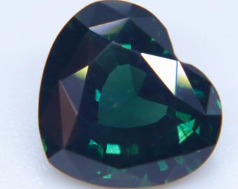 Natural Australian Green Sapphire, 2.26ct Heart Cut VVS Loose Gemstone